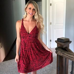 Red Leopard Print Dress